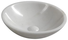 Sapho - Lavoar pe blat BLOK Ø 40 cm marmură/alb