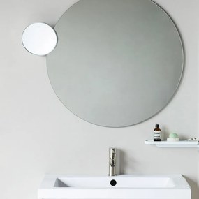 Oglindă de perete Brabantia MindSet Mineral 1005691, 5x mărire, Suport magnetic, Rezistent la coroziune, Acoperire minerală, Alb