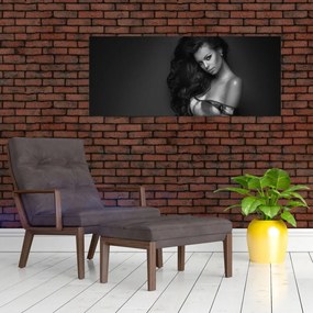 Tablou - Portretul unei femei seducătoare, alb-negru (120x50 cm)