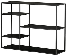 HOMCOM Etajeră cu 5 rafturi deschise, cadru metalic, pentru bucătărie sau sufragerie, negru, 120x35x87,5 cm | Aosom Romania