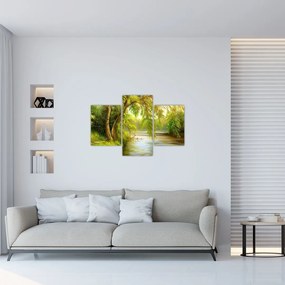 Tablou - Salcie lângă lac, pictură în ulei (90x60 cm)