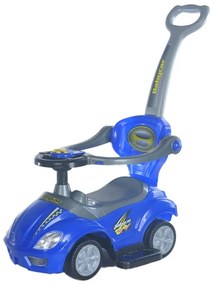 Mașinuță Baby Mix Mega Car 3in1 cu bară de ghidare, albastru