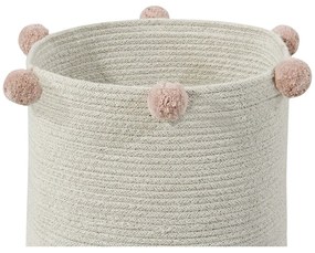 Coș de jucării pentru copii crem din material textil ø 30x30 cm Bubbly – Lorena Canals