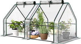 Outsunny Seră cu fereastră cu fermoar, seră din folie rezistentă la iarnă din oțel 180 x 90 x 90 cm Transparent | Aosom Romania