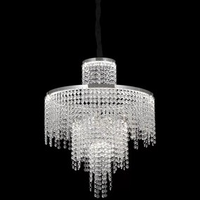 Candelabru LED Cristal cu Telecomanda, 59W Argintiu
