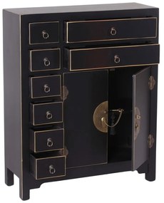 Comodă neagră înaltă 73x90 cm Oriente – Ixia