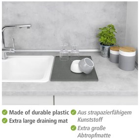 Scurgător de vase gri din cauciuc 40x30 cm Maxi – Wenko