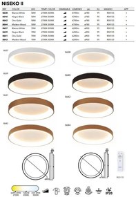 Plafoniera LED cu telecomanda design circular NISEKO II Gold 90cm