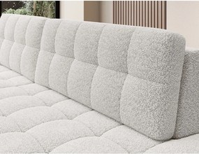 Colțar crem extensibil cu tapițerie din țesătură bouclé (cu colț pe partea stângă/cu șezlong) Blezalt – ELTAP