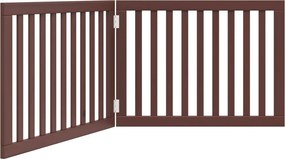 vidaXL Poartă pentru câini pliabilă 2 panouri maro, 160 cm, lemn plop