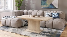 Mazzoni ASTON MINI Stejar Sonoma - MĂSUȚĂ DE CAFEA MODERNĂ EXTENSIBILĂ REGLABILĂ PE ÎNĂLȚIME MASĂ TRANSFORMABILĂ