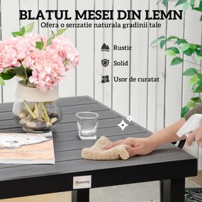 Outsunny Aluminum Outdoor Patio Dining Table for 4 for Garden Lawn Backyard, Natural | Aosom Romania
