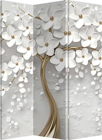 Paravan - Copac alb cu flori (126x170 cm)