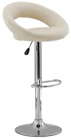 Scaun bar crem ABS 151 rotativ, din piele sintetică cu suport de picioare