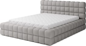 Pat tapitat cu somiera si lada depozitare, 160x200 cm, ELTAP, BE-DIZ-MET-04ROY, Dizzle, metal/poliester, gri