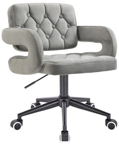 HR8403K Scaun Catifea Gray cu Bază Neagră