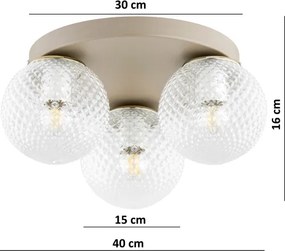 Brilagi - Plafonieră STELLA 3xE27/60W/230V Ø 35 cm bej/auriu