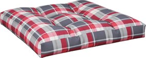 vidaXL Pernă de paleți, roșu carouri, 80x80x12 cm, material textil