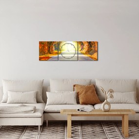 Tablou - Poarta din copaci (cu ceas) (90x30 cm)