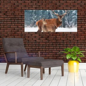 Tablou - Ceb și căprioare (120x50 cm)