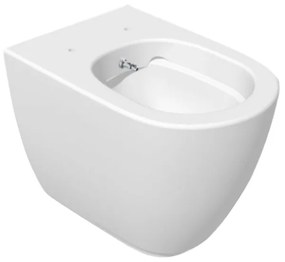 Vas WC stativ, Hatria, Fusion, back to wall, cu functie de bideu, 35,5 x 54 cm, alb