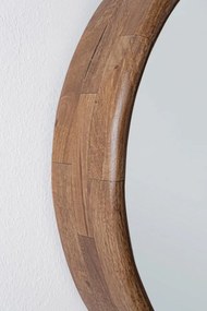 Oglinda rotunda maro din lemn de Mango, ∅ 55 cm, Sherman Bizzotto