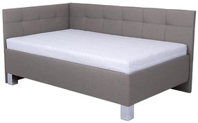 Pat tapițat cu saltea și spațiu de depozitare MARIA PETITE 120x200 cm taupe