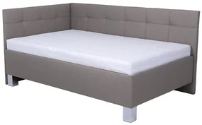 Pat tapițat cu saltea și spațiu de depozitare MARIA PETITE 120x200 cm taupe