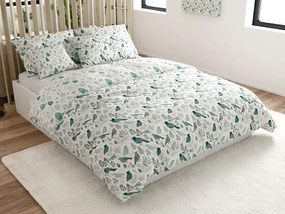 Lenjerie din bumbac LEAFBIRD POLY alb-verde Dimensiune lenjerie de pat: 70 x 90 cm | 140 x 220 cm