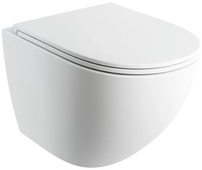 Omnires Ottawa vas wc cu capac soft-close agatat da da alb mat OTTAWACSPMWBM
