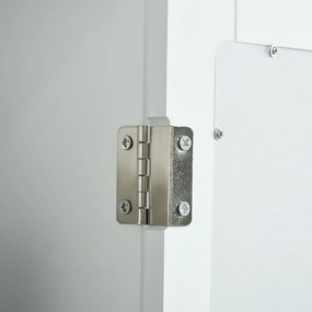 kleankin Dulap de Baie cu Oglindă – Dulap cu Oglindă – Dulap pentru WC – 1 Ușă, 2 Rafturi – MDF Alb și Sticlă | Aosom Romania