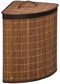 HOMCOM Coș de rufe Coș pentru colectarea rufelor, 55L capacitate, capac detașabil, 38 cm x 38 cm x 57 cm, Maro | Aosom Romania