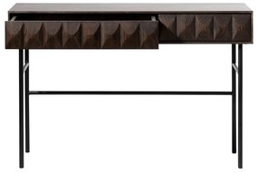 Masă consolă maro închis cu blat cu aspect de lemn de stejar 39x117 cm Latina – Unique Furniture