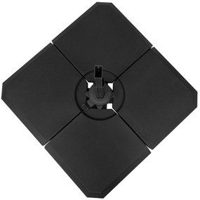 Outsunny Bază de Umbrelă cu Brat Modulară, Se Umple cu Apă/Nisip, pentru Umbrele cu Bază în Formă de Cruce, Negru, 100x100cm | Aosom Romania