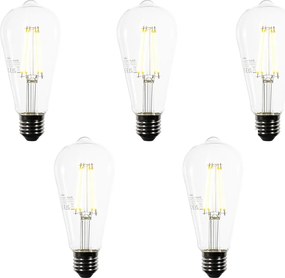 Set de 5 becuri LED E27 ST64 Clare 3.8W 806 lm 3000K