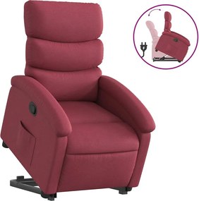 vidaXL Fotoliu rabatabil cu ridicare, roșu vin, material textil