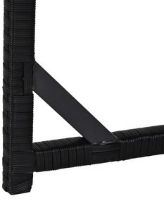 Outsunny Set Mobilier de Grădină încorporabil 8 persoane 9 piese rășină împletită 4 fire imitație răchită Negru Perne detașabile crem | Aosom Romania