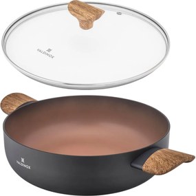 Valdinox Oală puțin adâncă cu capac Morgan 26 cm,3,4 l
