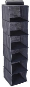 Organizator pentru haine si incaltaminte, 6 compartimente, 30x120 cm, Gri