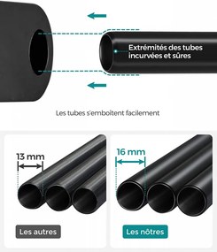 Organizator haine cu 2 bare si 2 rafturi, husa detasabila, metal, albastru, Vasagle, RYG002I02