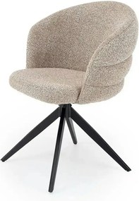 Scaun rotativ K604, bej/negru, stofa/metal, 65x62x85 cm