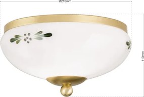 Orion - Plafonieră LANDHAUS 1xE27/60W/230V Ø 21 cm alamă/alb/verde