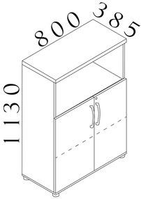 Dulap mediu Visio LUX 80 x 38,5 x 113 cm, stejar