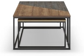 Măsuțe de cafea în culoare naturală 3 buc. cu blat cu aspect de lemn de nuc 70x110 cm Titan – Marckeric