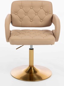 HR8403N Scaun Caramel Piele Ecologica Premium Soft cu Bază Aurie