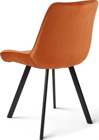 Scaun de masa SORIA VELVET cu picioare negre, teracota