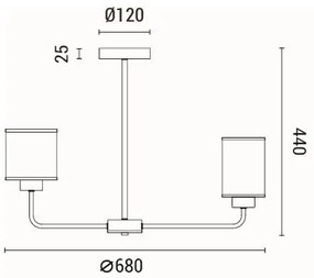 Lustră pe tijă 6xE27/60W/230V