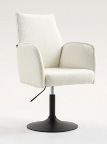 HR280N Scaun Crem Boucle cu Bază Neagră