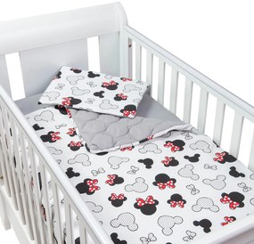 Set lenjerie matlasata 3 piese Kidizi Minnie, include perna, plapumioara si cearceaf