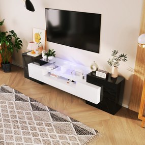 Mobilier TV, Negru+Alb | Aosom Romania